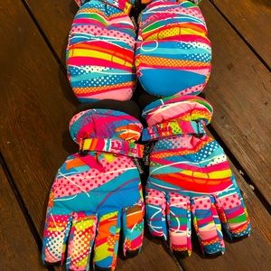 LL Bean Kids Cold Buster Waterproof Gloves & Mittens Size Large